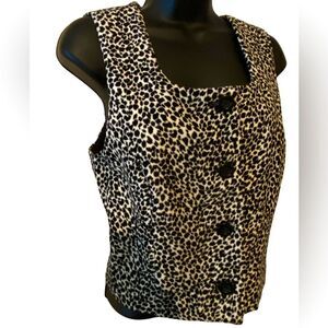 Vintage animal print vest / bustier style fitted top festival wear juniors 9/10